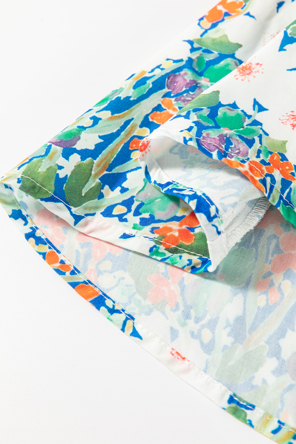 White Spotted Print Tie Neck Color Block Halter Sleeveless Shirt