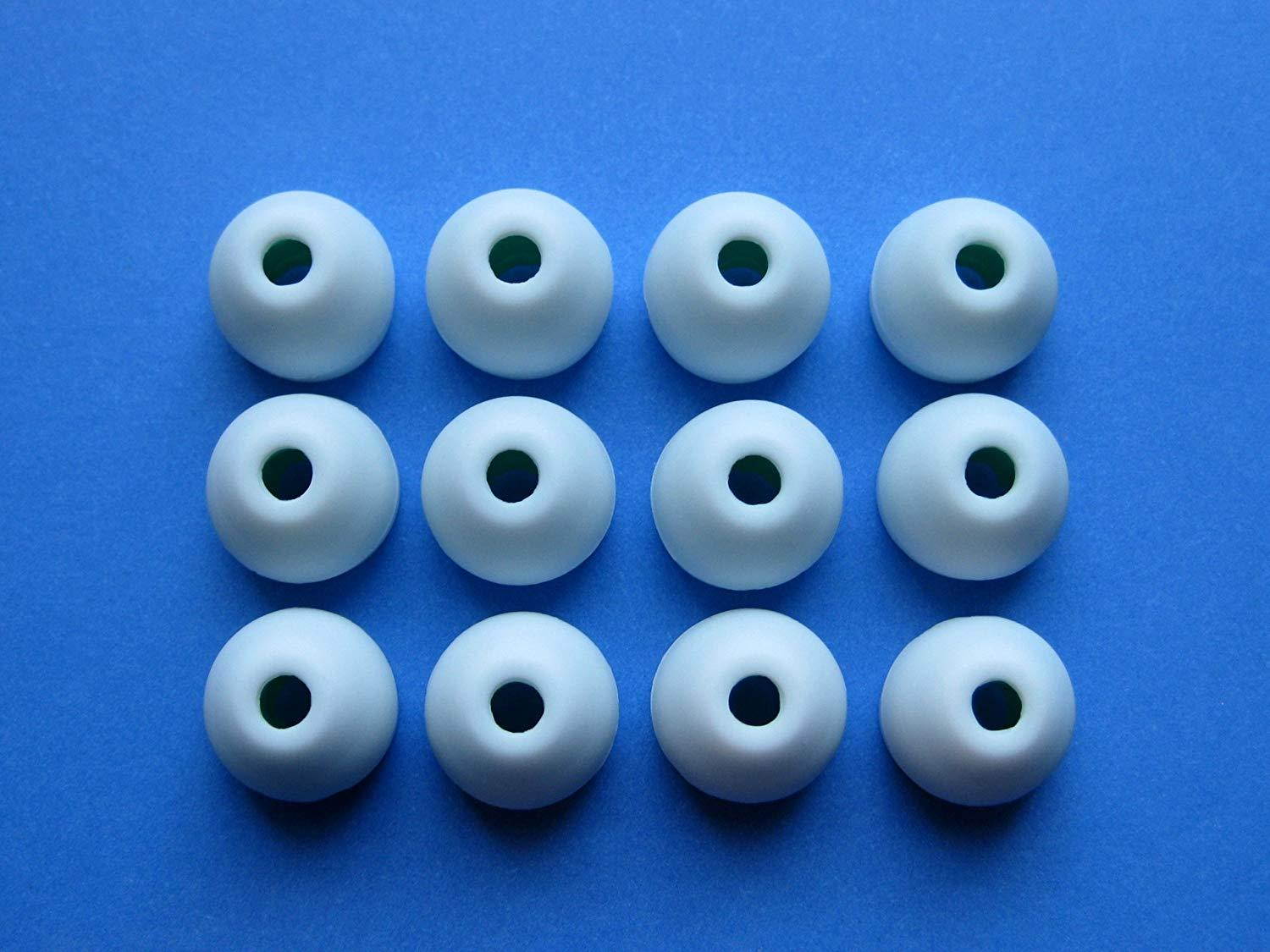 12 pcs (M) Medium White Hybrid Replacement Set Earbuds Eartips for Sony XBA, MDR and DR Series In-Ear Earphone Headsets