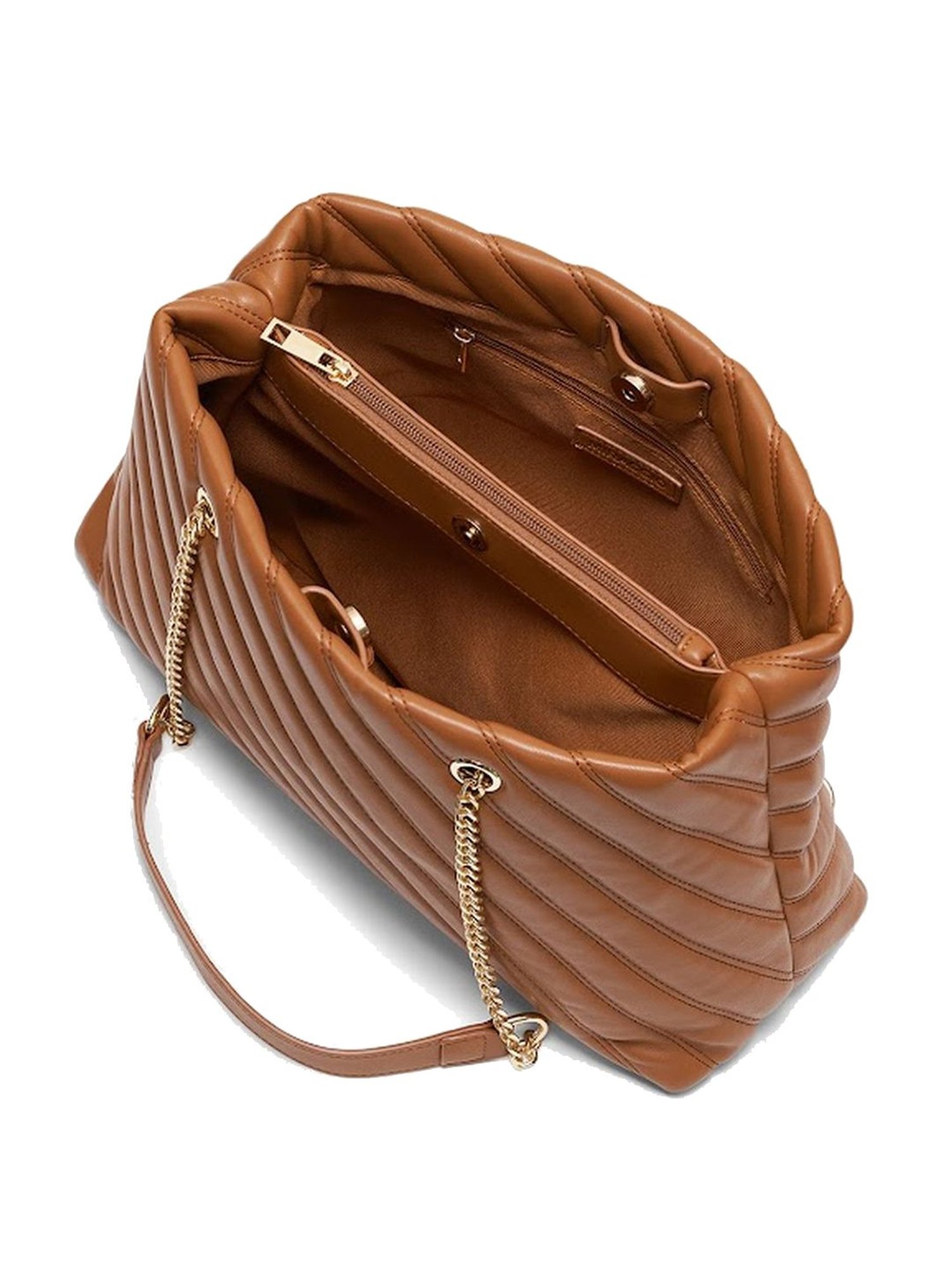 Miraggio Tessa Brown Quilted Large Shoulder Handbag