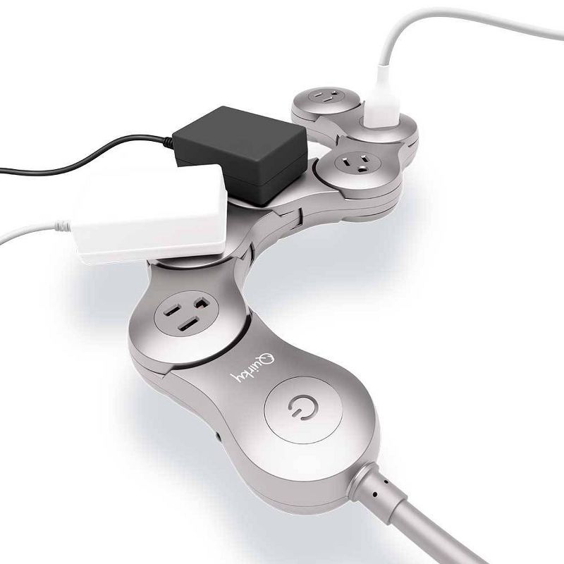 Quirky Pivot Power 6 Outlet Surge Silver