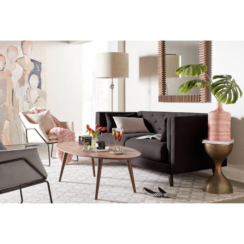 Celeste Tufted Sofa French Gray - ELLE DECOR