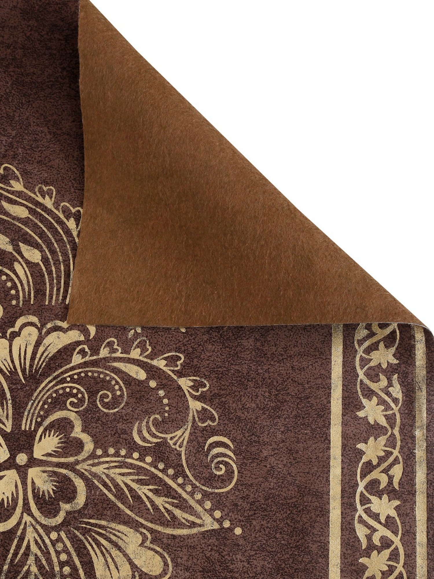 HOSTA HOMES Coffee Brown Velvet 3 Seater Sofa Cover with Arm Rest