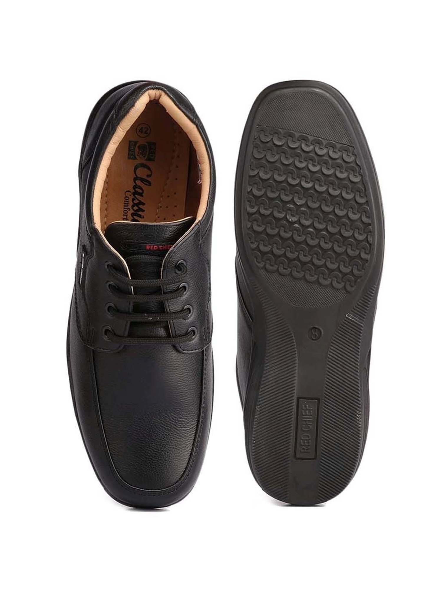 Red Chief Men's Black Derby Shoes