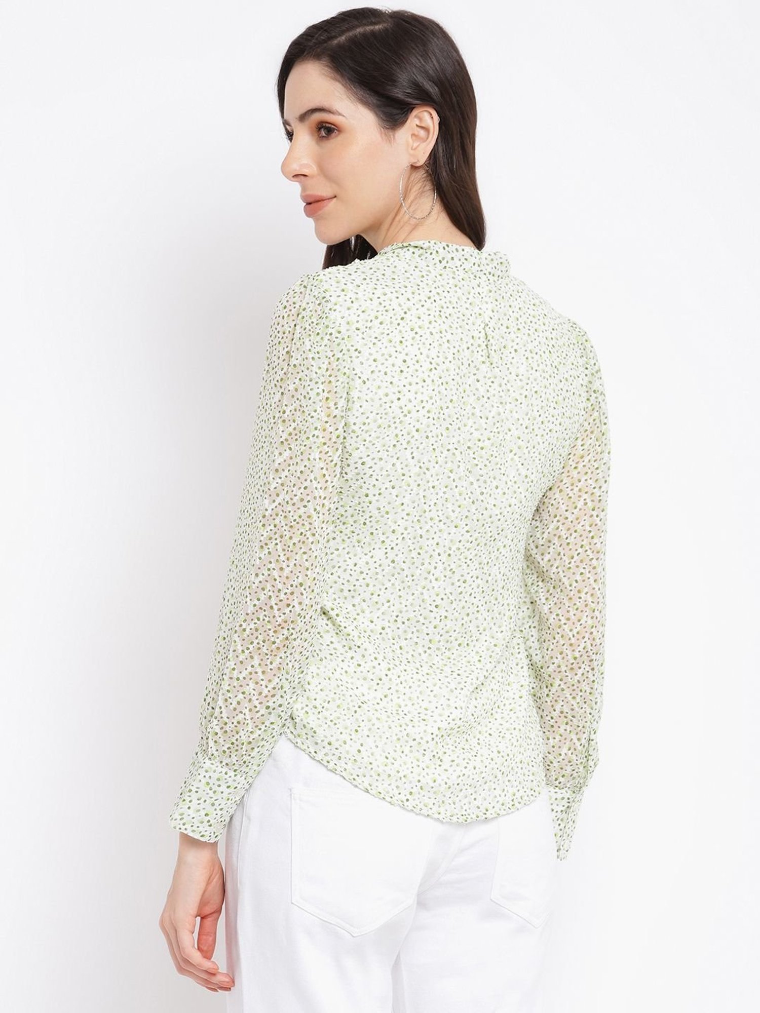 Latin Quarters Green Printed Top