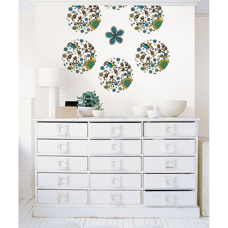 Anya Dots Floral Circle Wall Accent Stickers - Wall Pops..