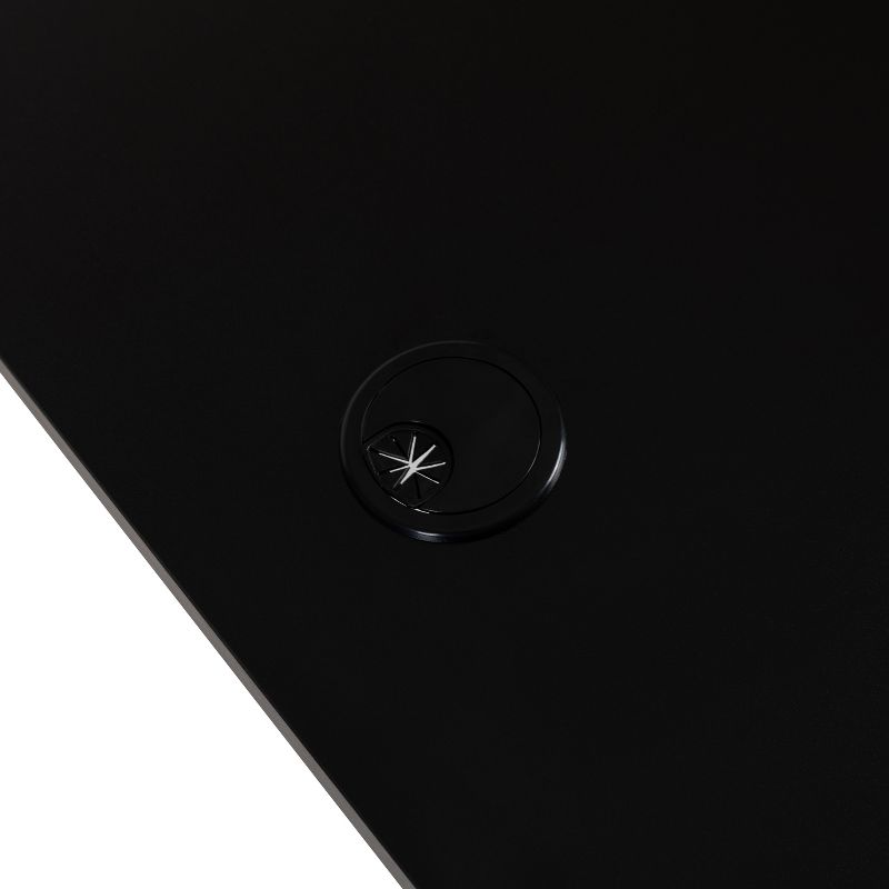 Flash Furniture 48" Wide Black Electric Height Adjustable Standing Desk with Black Mesh Multifunction Executive Swivel Ergonomic Office Chair