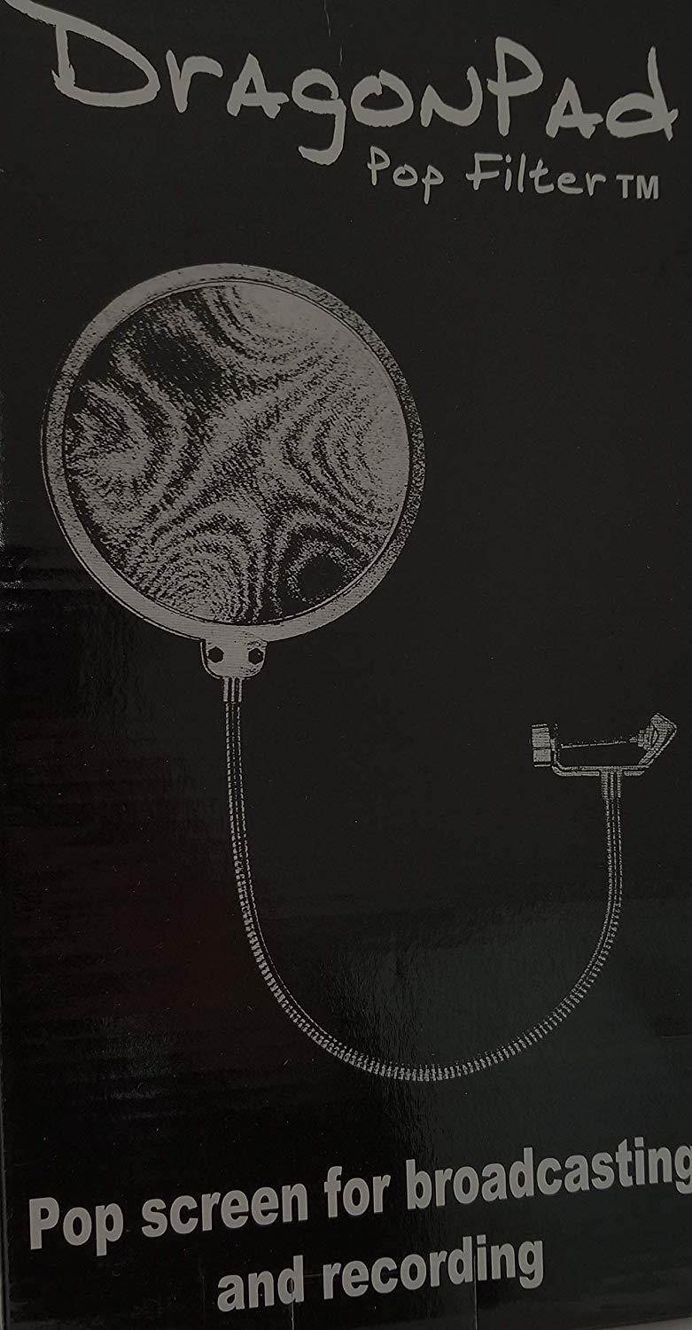 Dragonpad USA 6" Microphone Studio Pop Filter with Clamp - Black