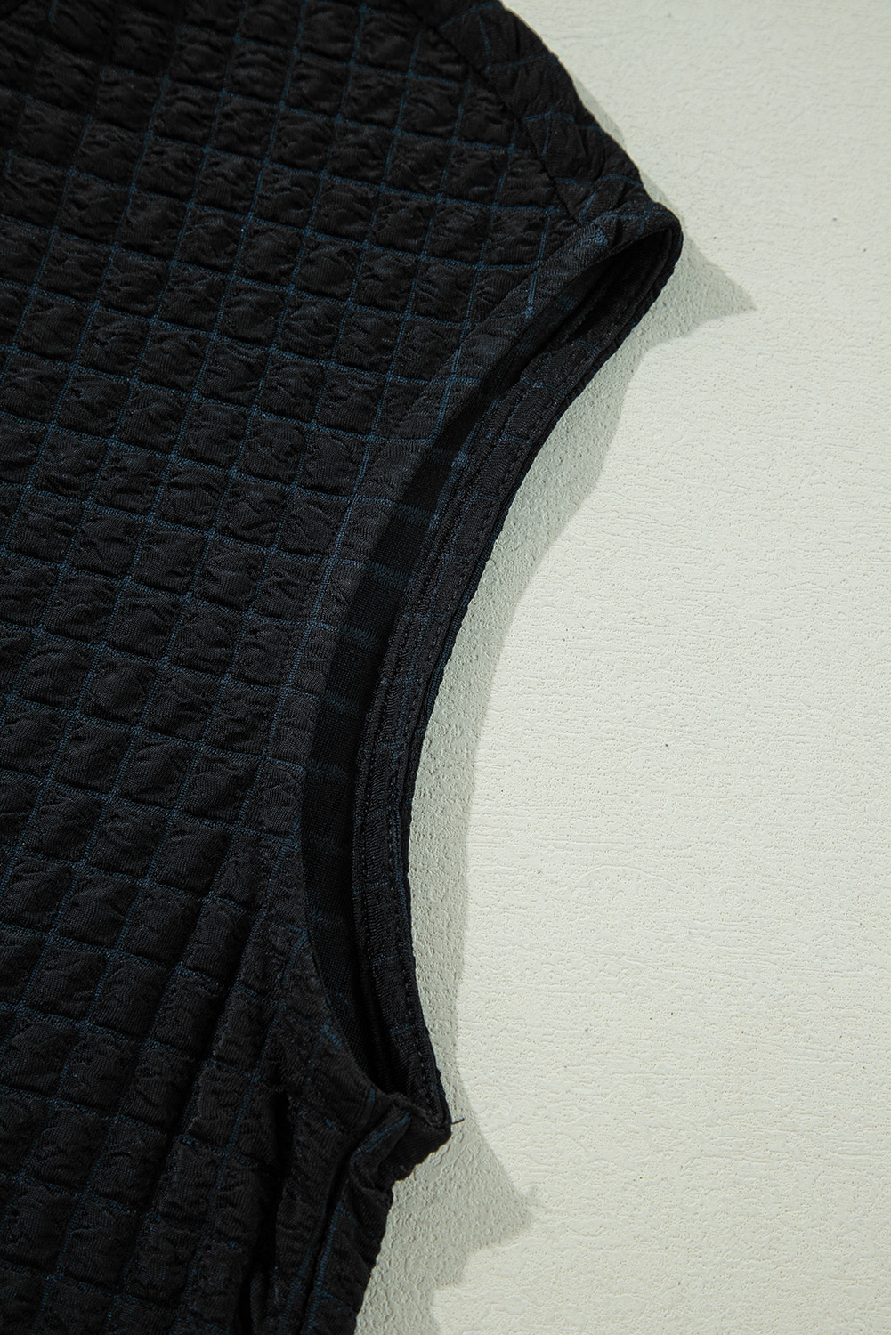 Green Solid Color Quilted Long Sleeve Top and Wide Leg Pants Set