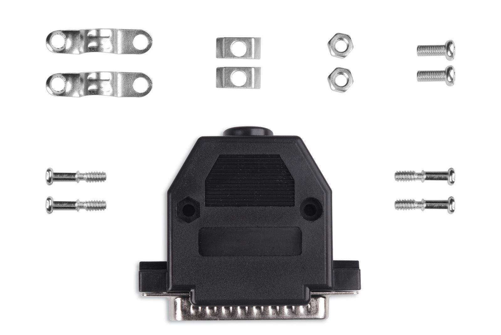 Hellfire Trading 25 Pin DB25 25 Way D Sub Male Connector Plug with Black Hood Shell