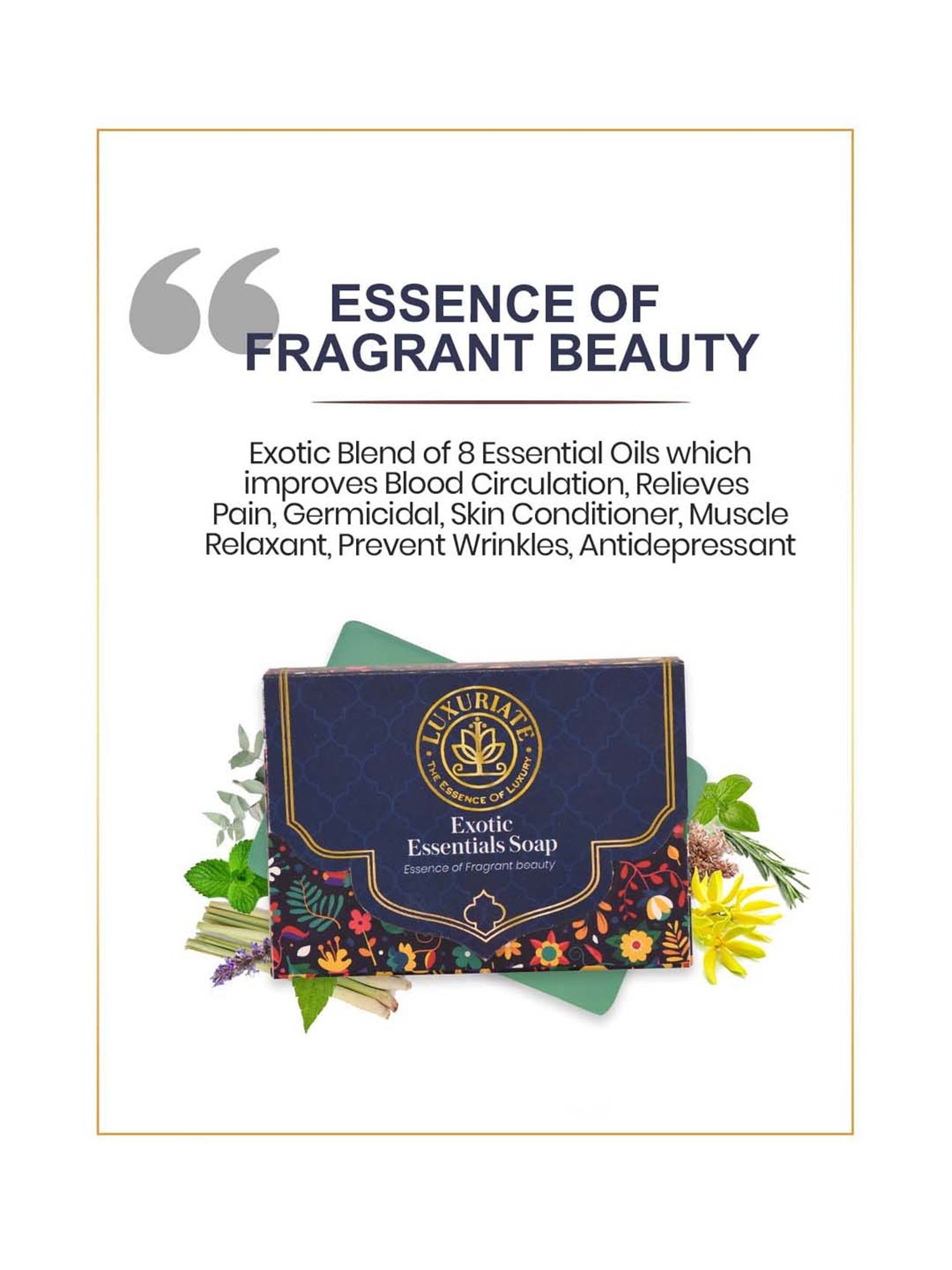 Luxuriate Exotic Essentials Essense of Fragrant Beauty Soap Bar - 125 gm