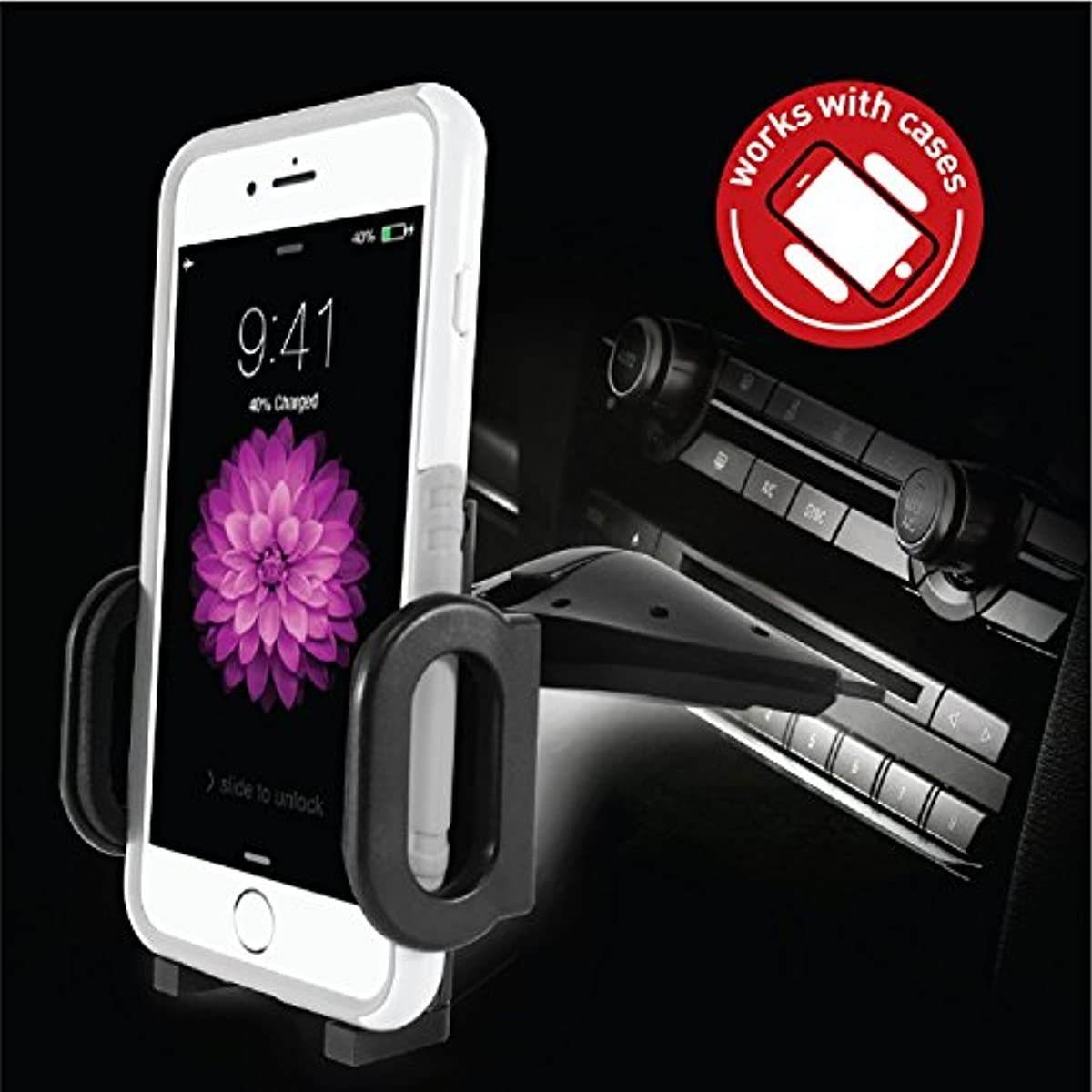 Macally Car Cd Slot Phone Holder Mount for iPhone Xs XS MAX XR X 8 Plus 7 7+ 6s Plus 6s 6 SE Samsung Galaxy S9 S9+ S8 Edge Note 5, Motorla Moto, Pixel, Xperia Cell Phones, GPS, etc. (MCDHOLDER)