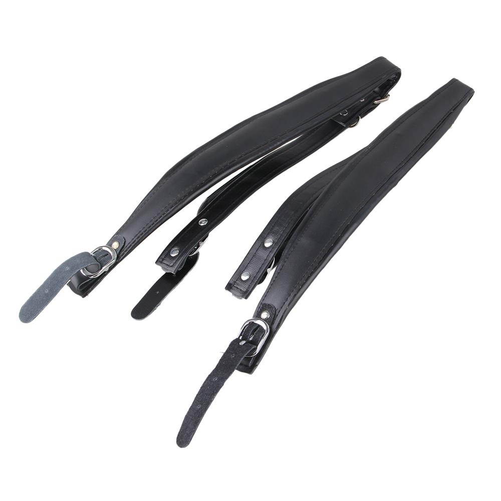 BQLZR 2Pcs Comfortable PU Leather Adjustable Harness Strap Black for Accordion