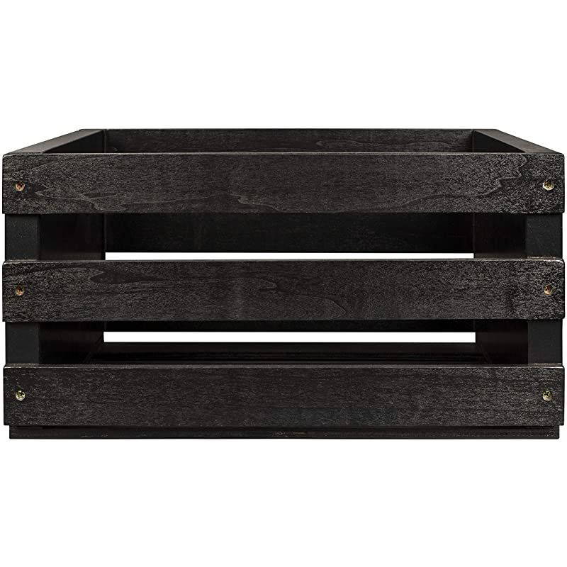 AC1004A-BK Record Storage Crate Holds up to 75 Albums, Black