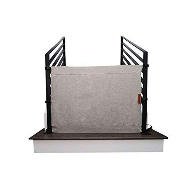 THE STAIR BARRIER 42 to 52 Inch Banister to Banister Portable Retractable Fabri Baby Kids Pet Safety Gate for Children, Dogs, and Cats, Burlap Khaki
