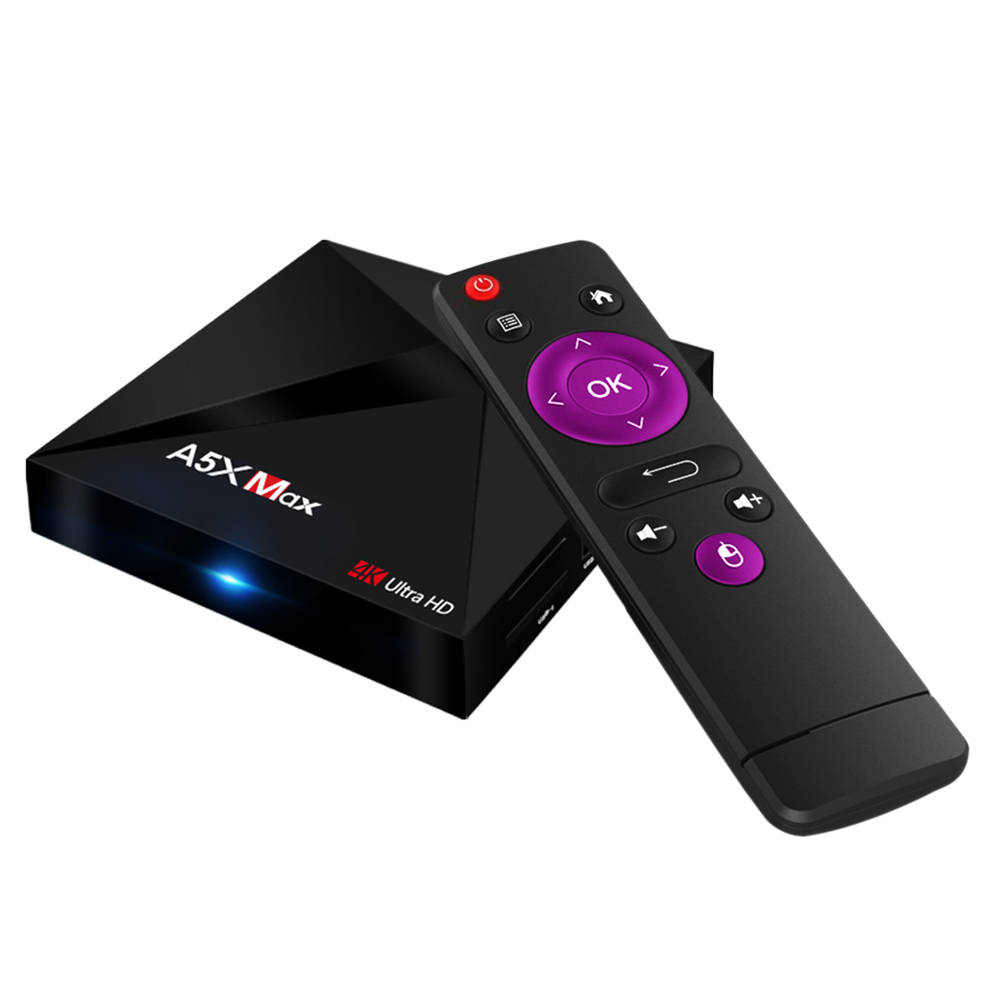 A5X Max Smart Android 7.1 TV Box RK3328 4K VP9 H.265 HDR10 USB3.0 4GB / 16GB Mini PC DLNA Miracast WiFi LAN Bluetooth 4.0 HD Media Player 17.3 US Plug