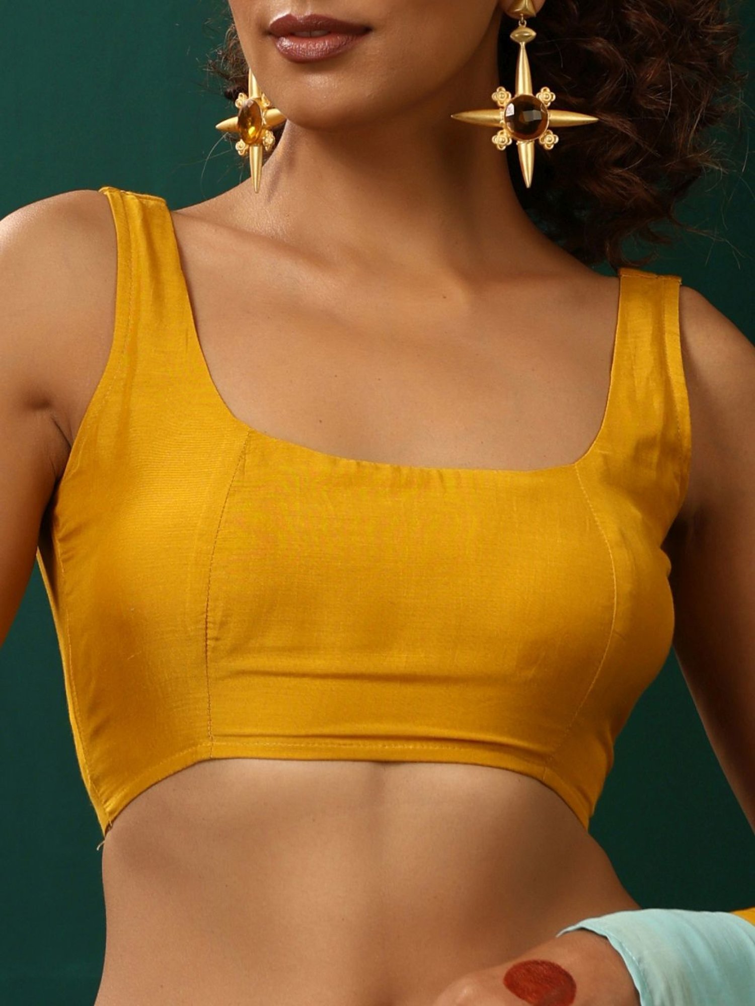 true Browns Yellow Sleeveless Blouse
