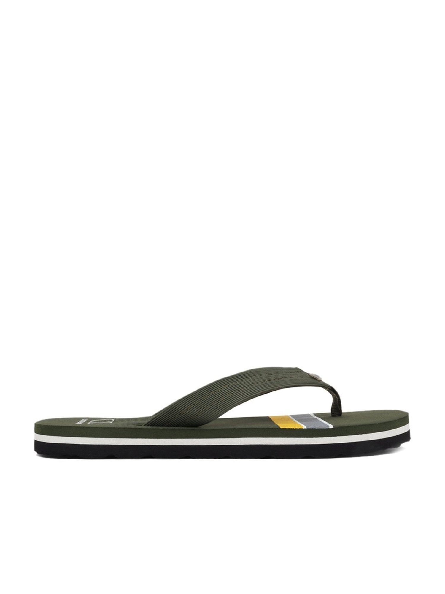 Carlton London Men's Olive Flip Flops