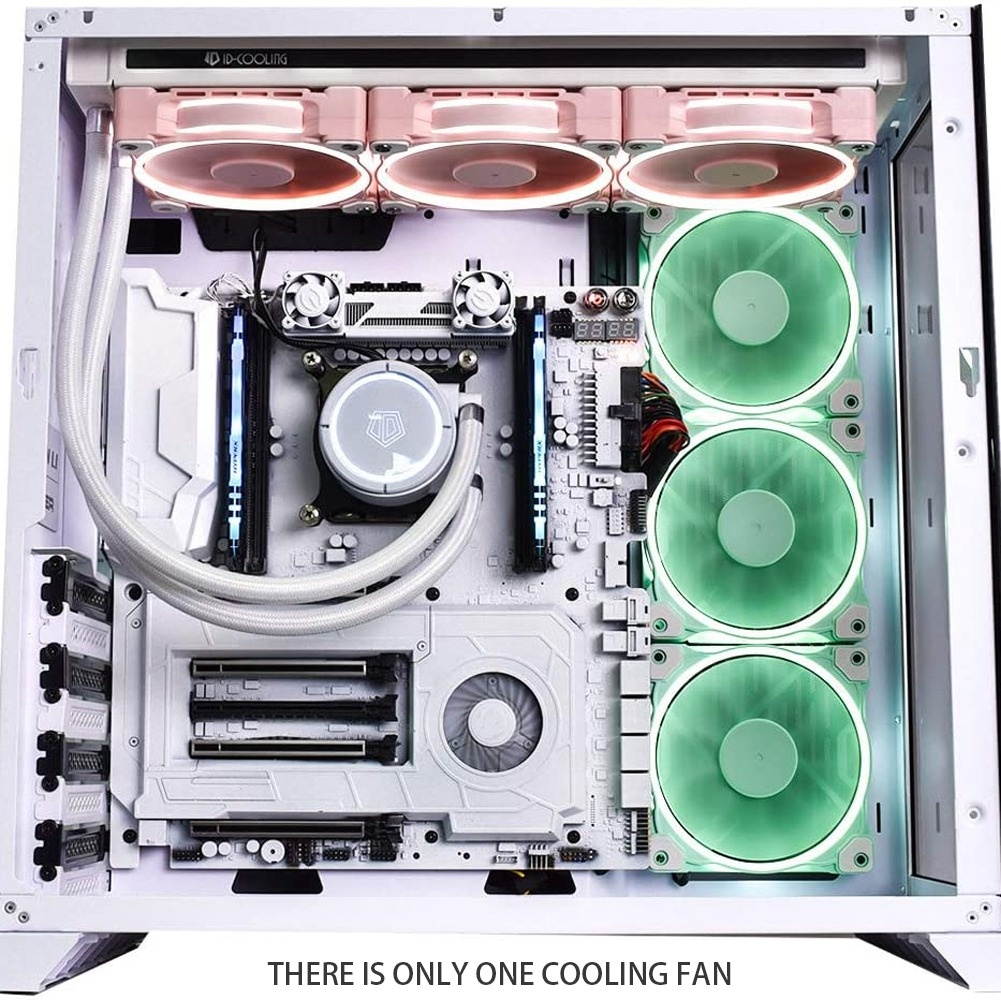 ID-COOLING ZF-12025 Pastel 120mm Case Fan White LED PWM Fan for PC Case/CPU Cooler (Green)