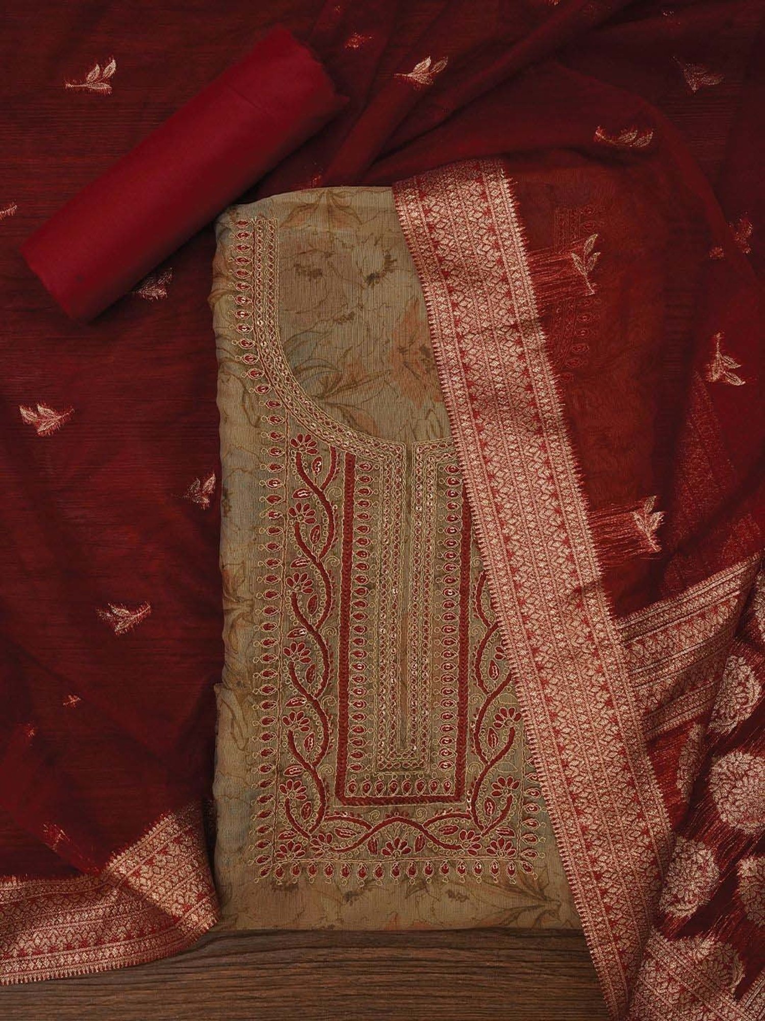 Jaipur Kurti Multicolored Embellished Unstitched Dress Material