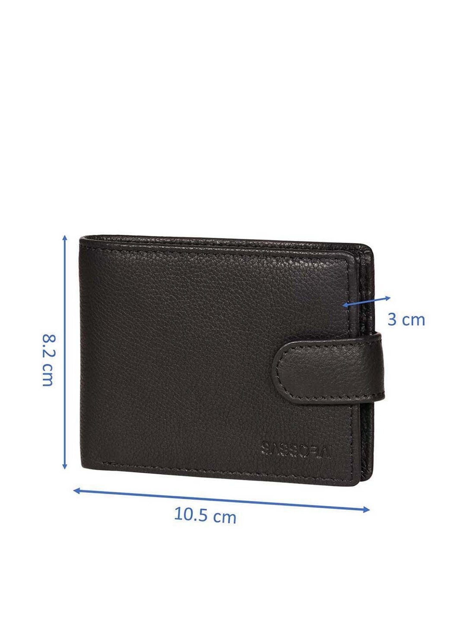 SASSORA Black Casual Leather Rfid Bi-Fold Wallet for Men