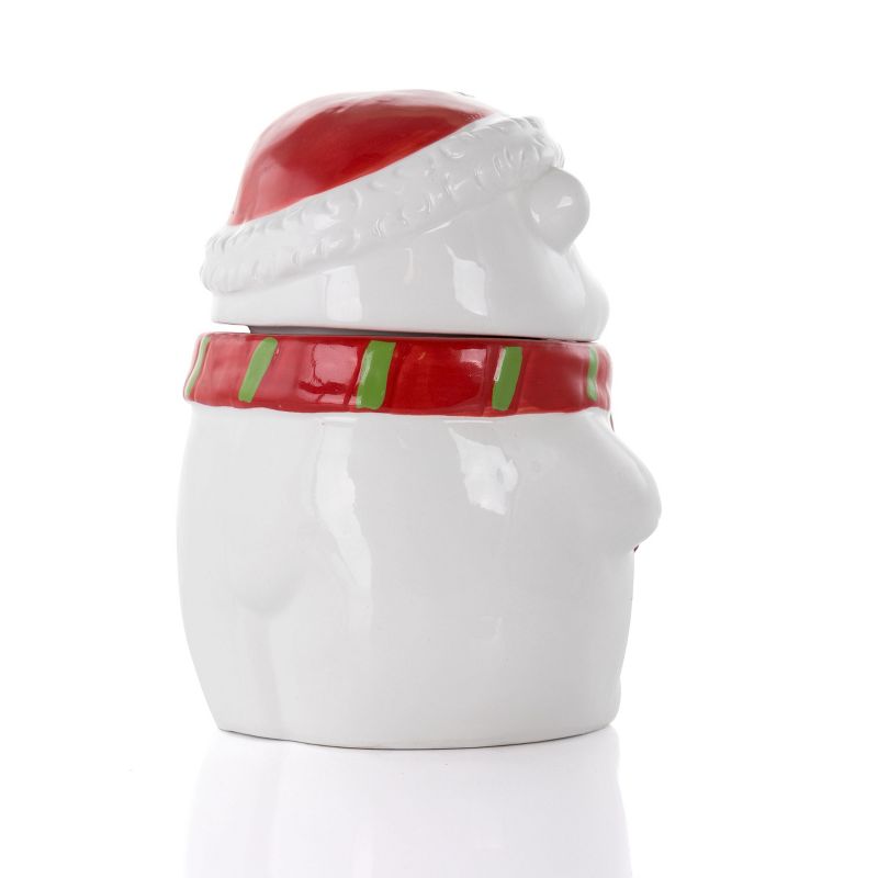 Meritage Polar Bear Red Hat Stoneware Figural Cookie Jar