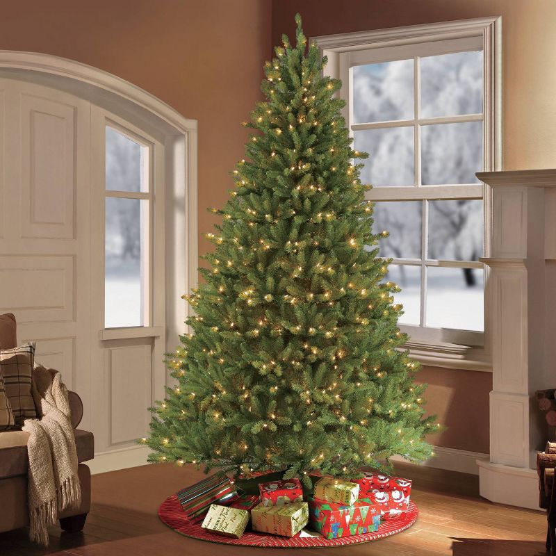7.5ft Pre-Lit Full Forest Fir Artificial Christmas Tree Elegant Series - Puleo