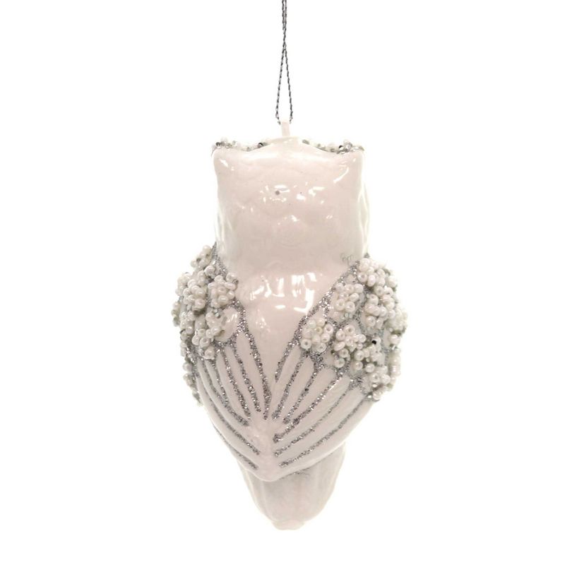 Holiday Ornaments 4.0" Sparkle Owl Bird Christmas Wisdom  -  Tree Ornaments
