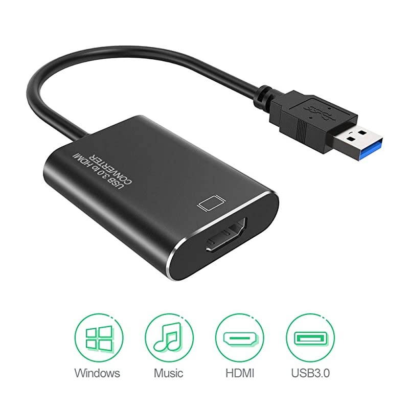 to HDMI Adapter, 1080P HD Audio Video Cable Converter, 3.0/2.0 to HDMI for Multiple Monitors, Compatible with Windows XP/10/8.1/8/7 (Not Support Mac, Linux, Vista, Chrome)