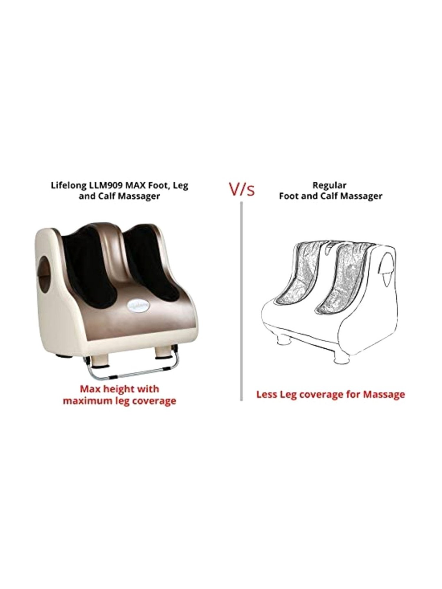 Lifelong LLM909 MAX 80W Foot, Leg and Calf Massager (Brown)