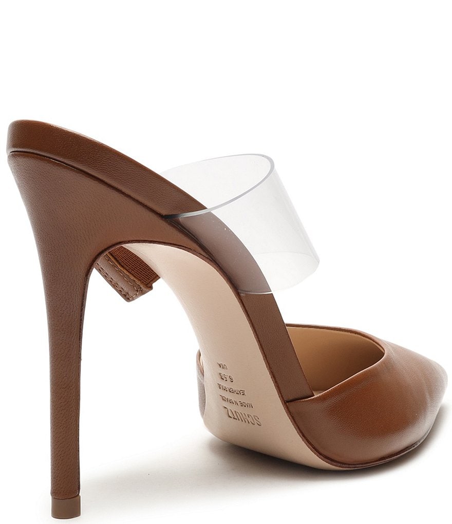 Schutz Sionne Clear Vinyl Pointed Toe Mules