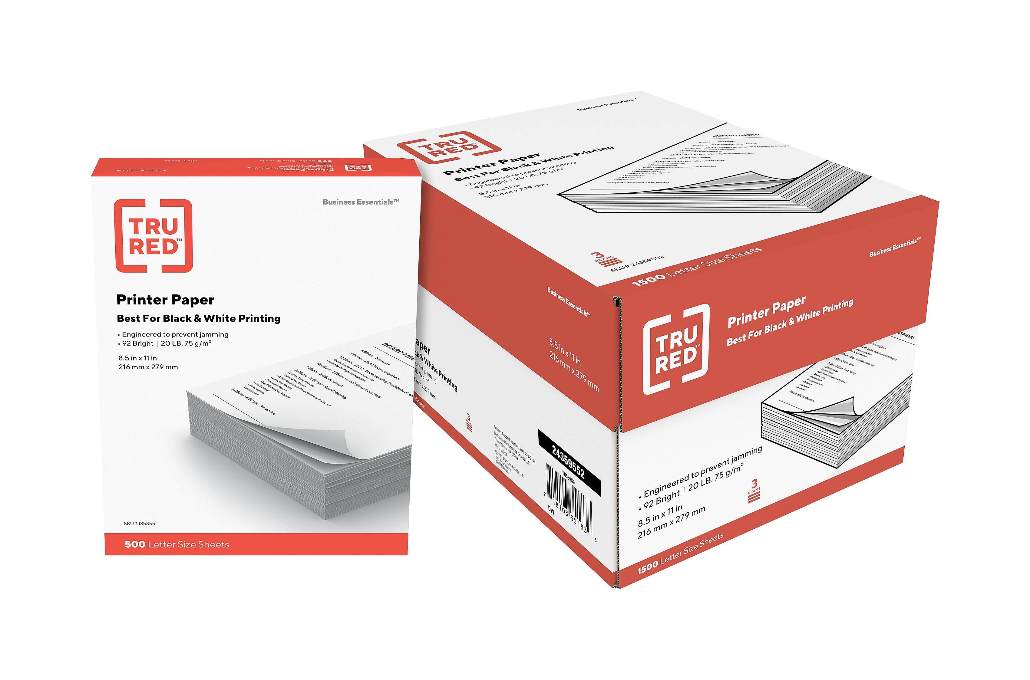 TRU RED 8.5 x 11 Printer Paper 20 lbs. 92 54052/TR56959