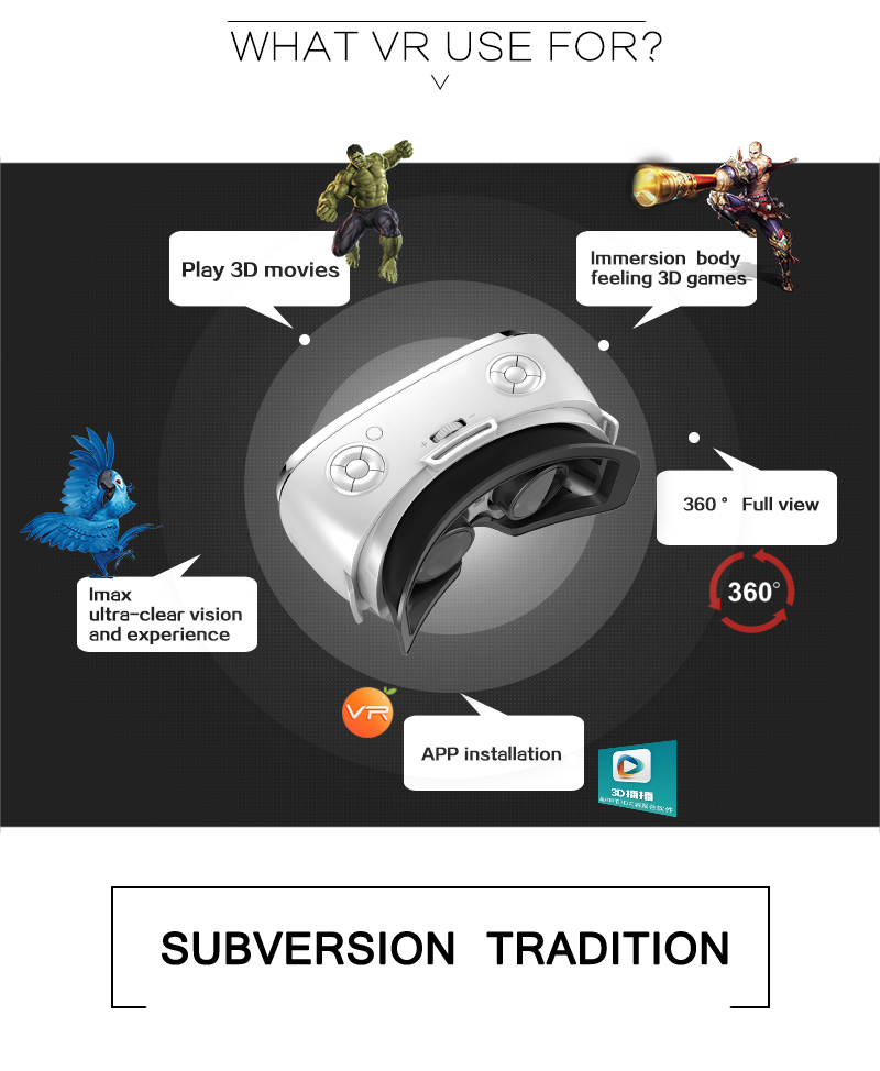 Andoer Virtual Reality Glasses 3D VR Box Glasses Headset Universal for Android iOS Windows Smart Phones with 4.7 to 6.0 Inches