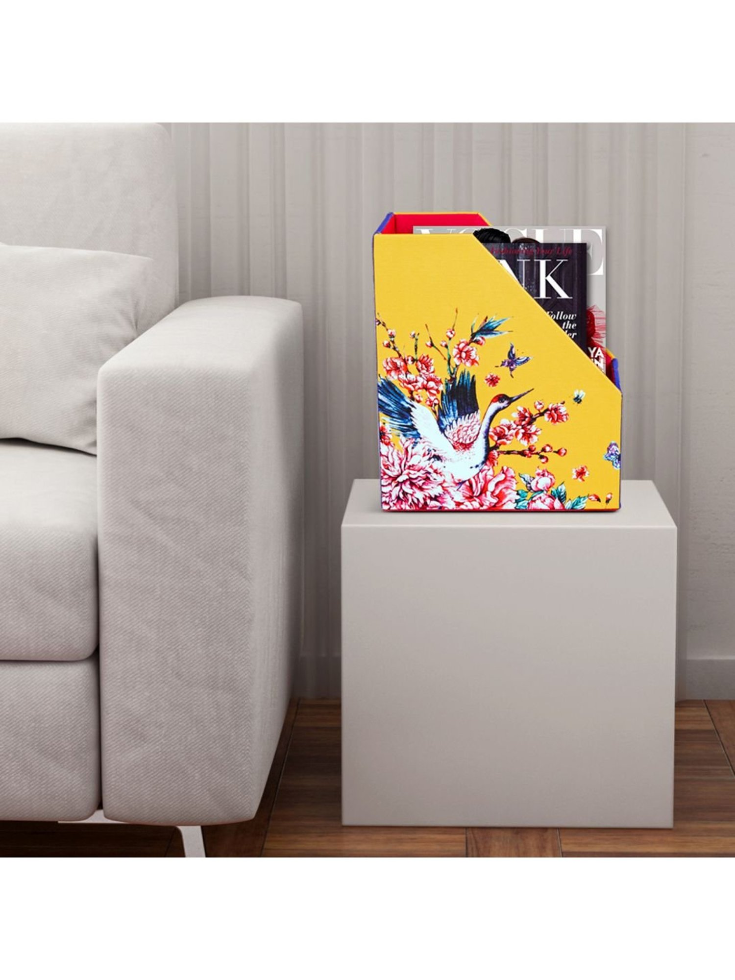 SEJ by Nisha Gupta Yellow Magazine Rack - Set of 1