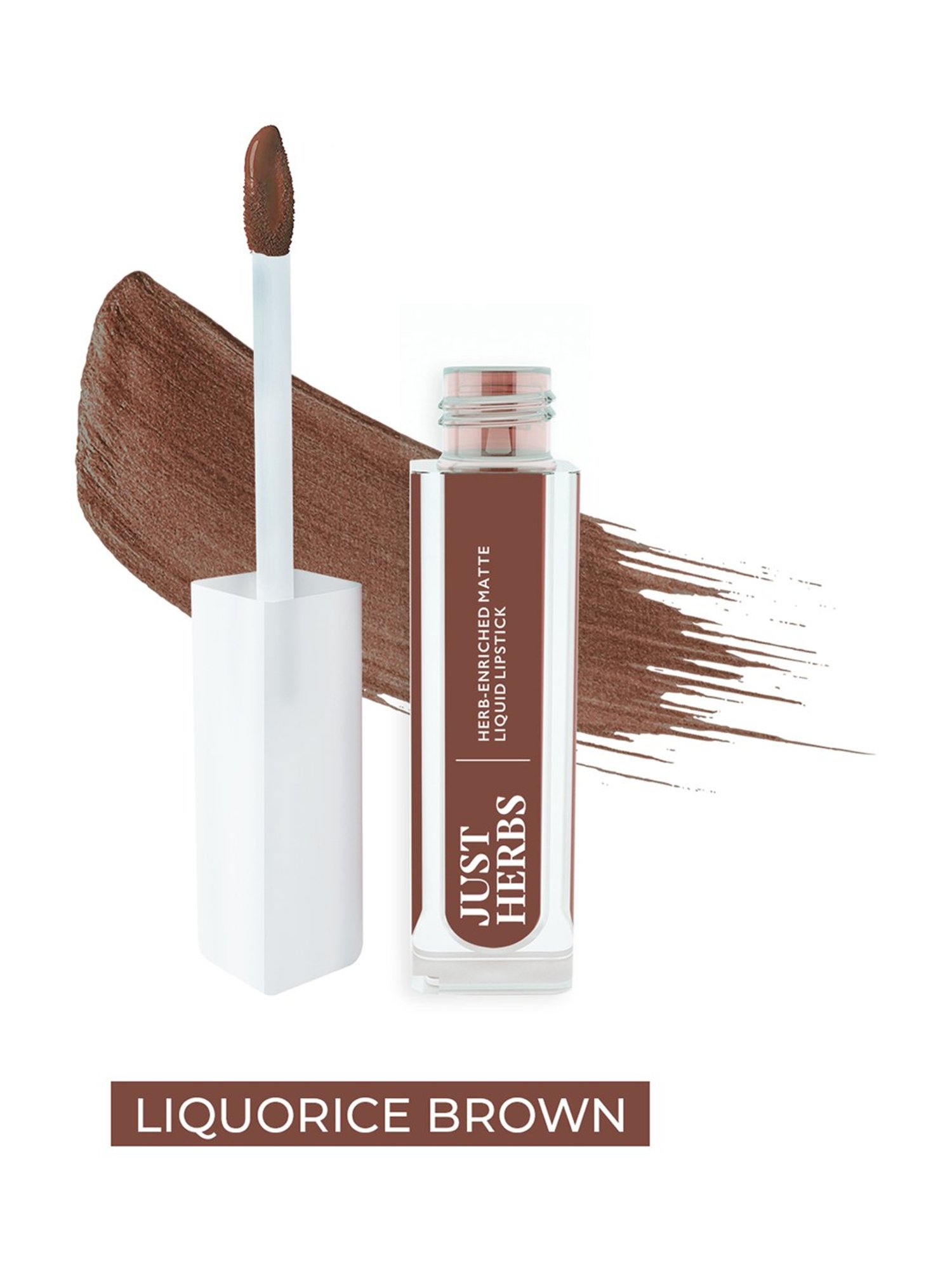 JUST HERBS Herb-Enriched Matte Liquid Lipstick Liquorice Brown - 2 ml