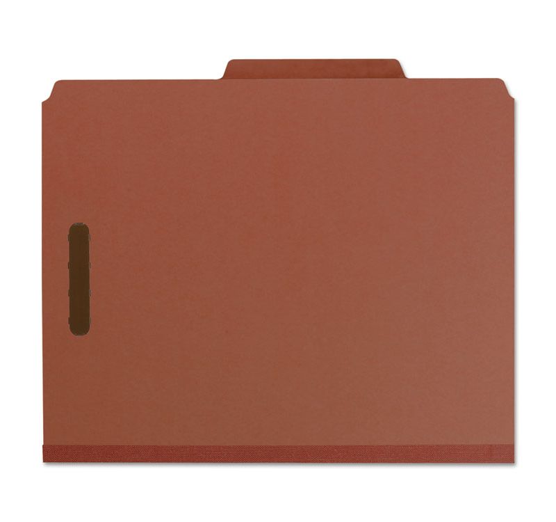 Smead Pressboard Classification Folder 2" Exp. Two Dividers Letter Red 10/Box 14024