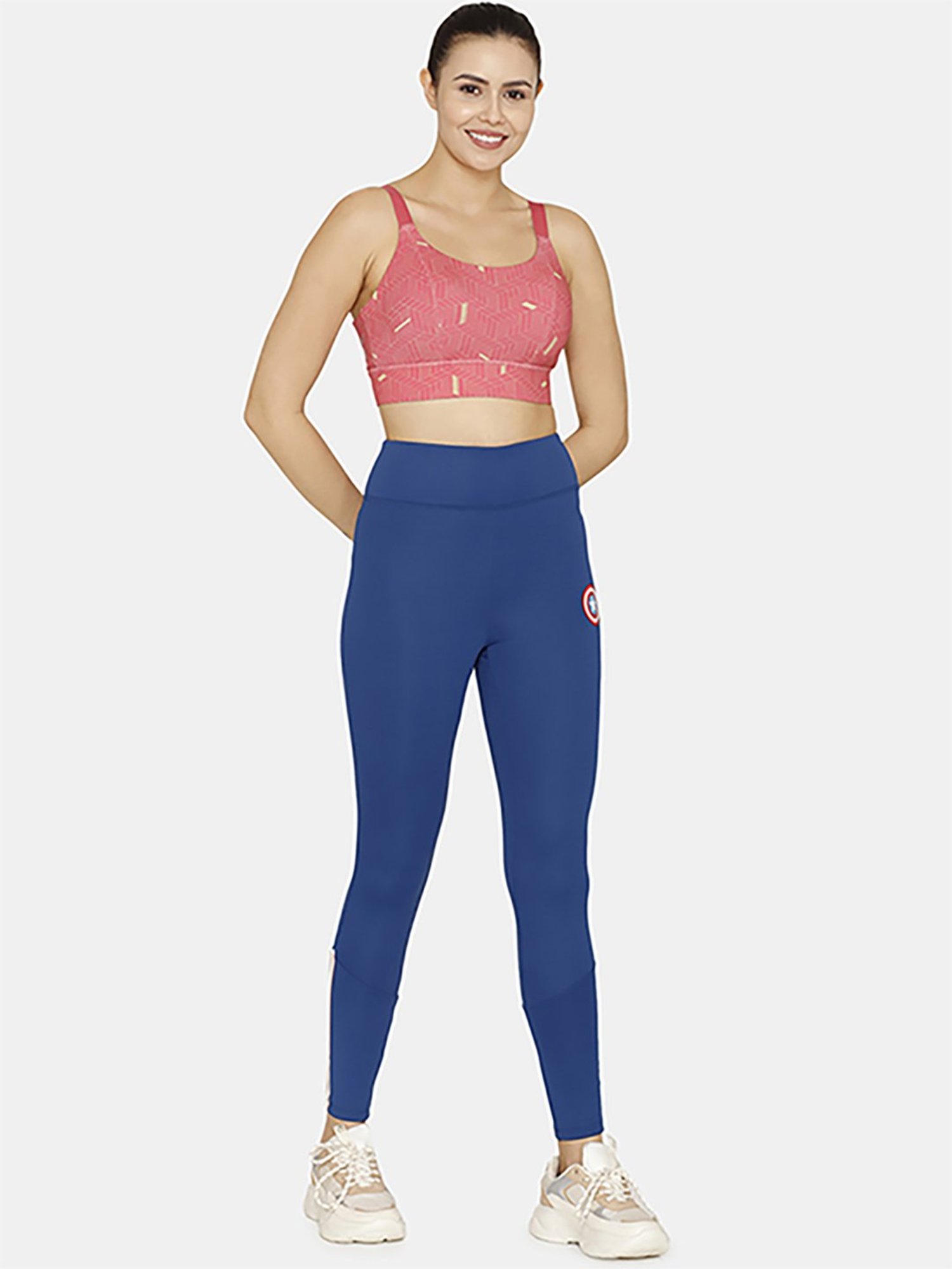 Zelocity by Zivame Pink Printed Sports Bra