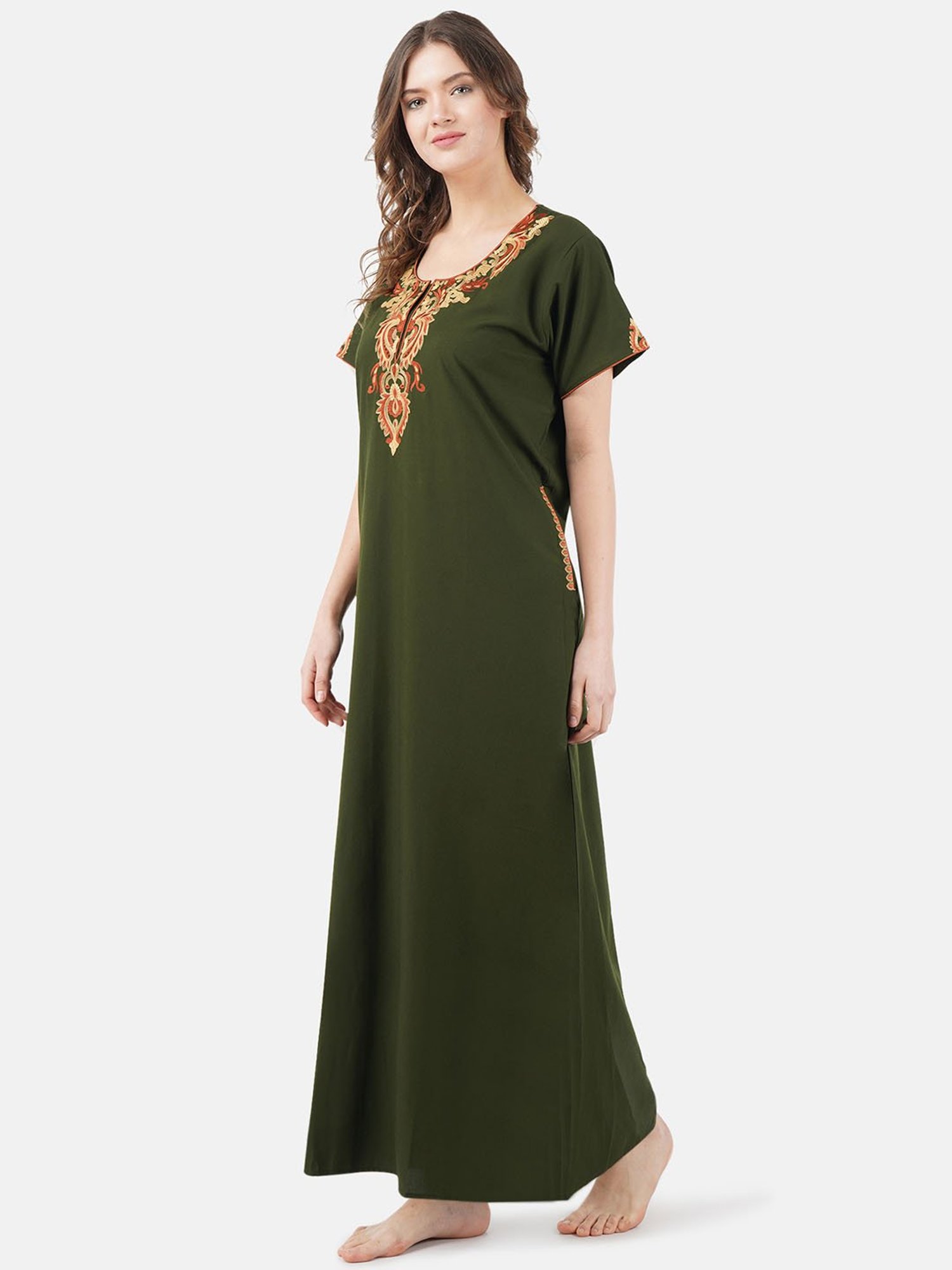 KOI SLEEPWEAR Olive Embroidered Nighty