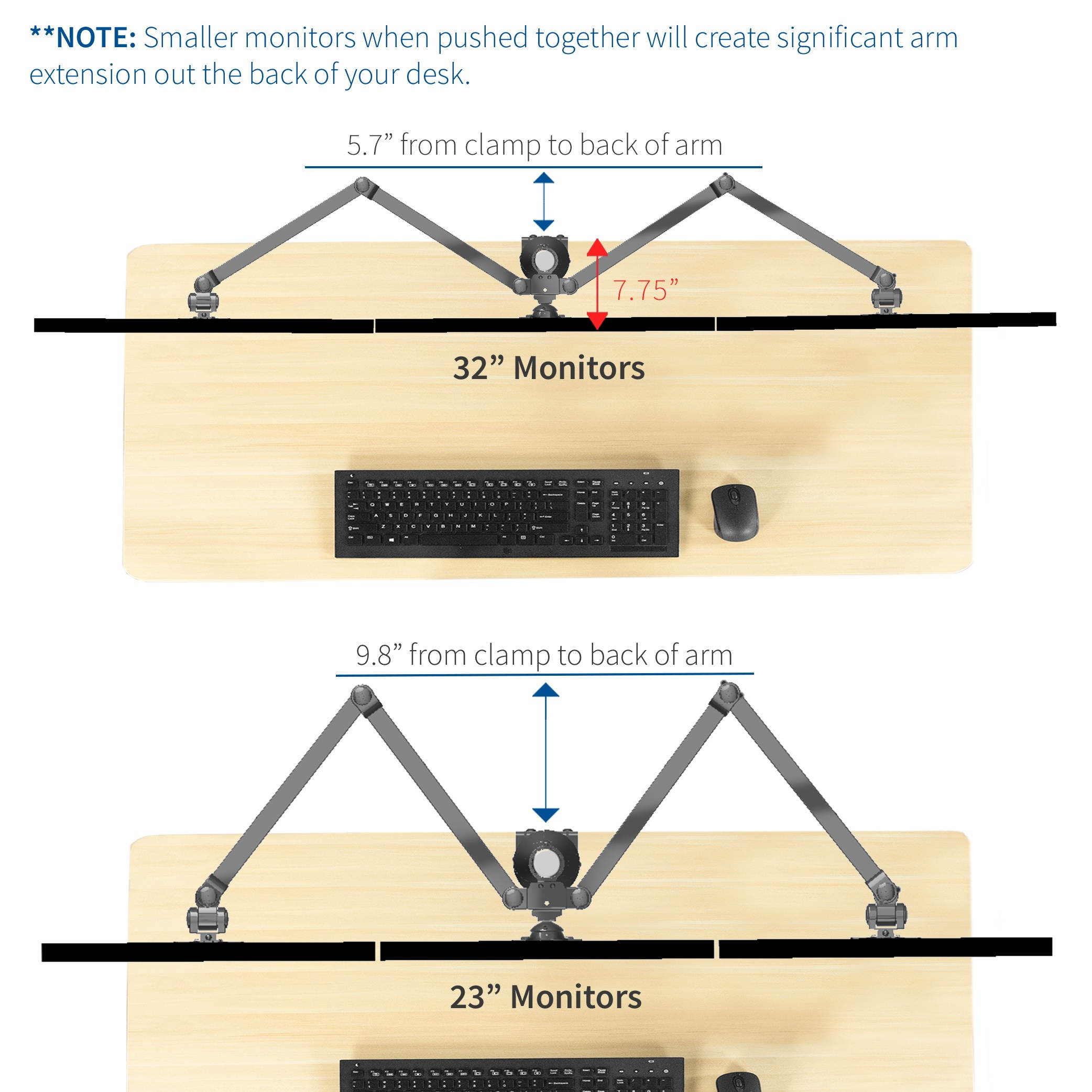 VIVO Triple Computer Monitor Desk Mount Stand Heavy Duty Fully Adjustable - fits Three (3) Screens upto 32" (STAND-V103)