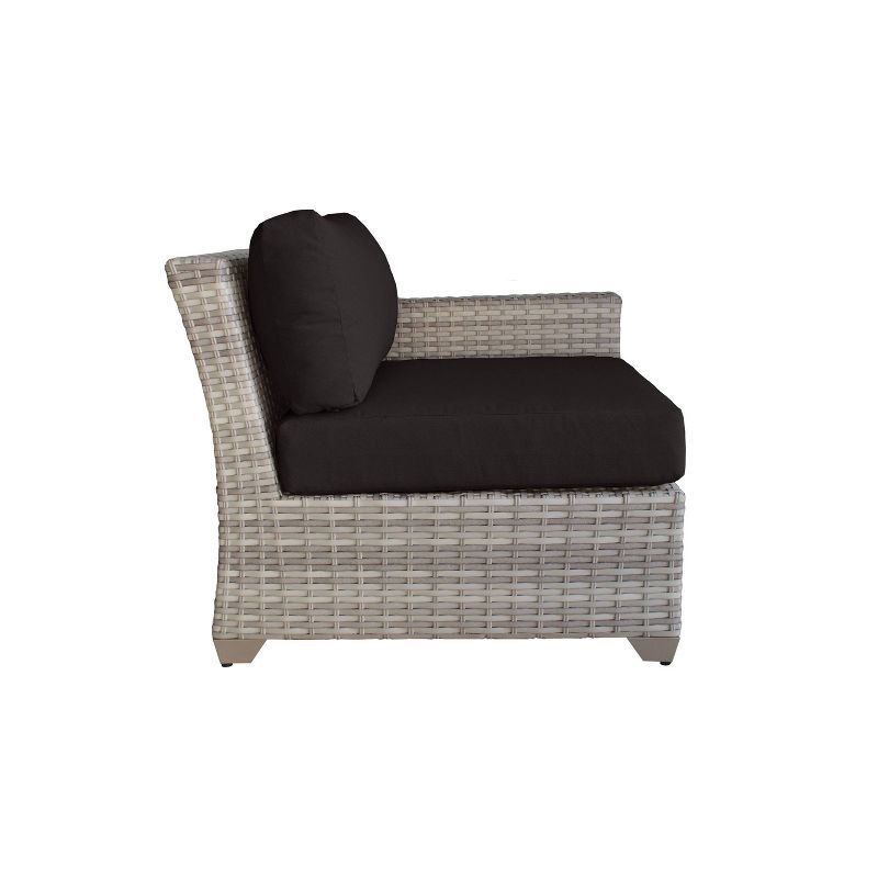 Nolin 7pc Sectional Weathered Brown Frame Sunbrella Spectrum Denim Fabric - La-Z-Boy