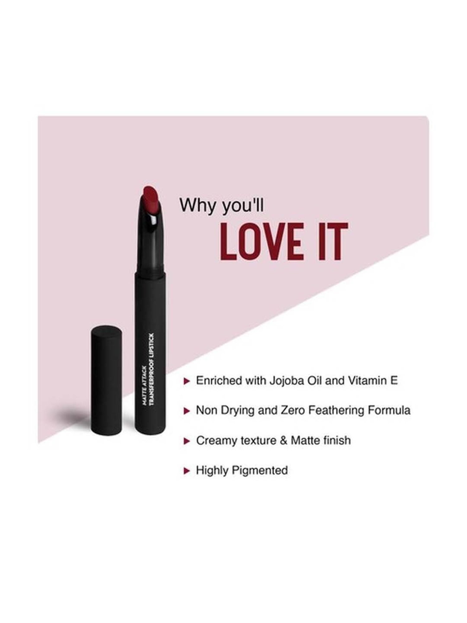 Sugar Cosmetics Matte Attack Transferproof Lipstick 04 Maroon Vibe - 2 gm