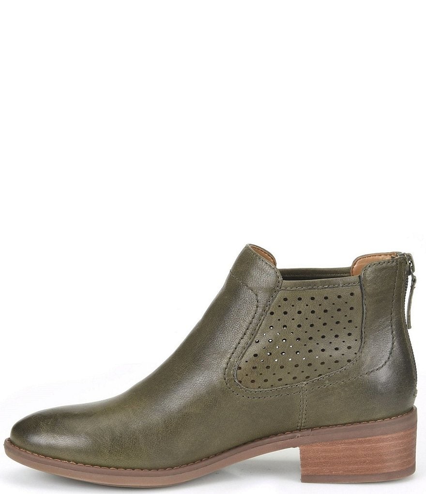 Comfortiva Cadwin Perforated Leather Block Heel Chelsea Booties