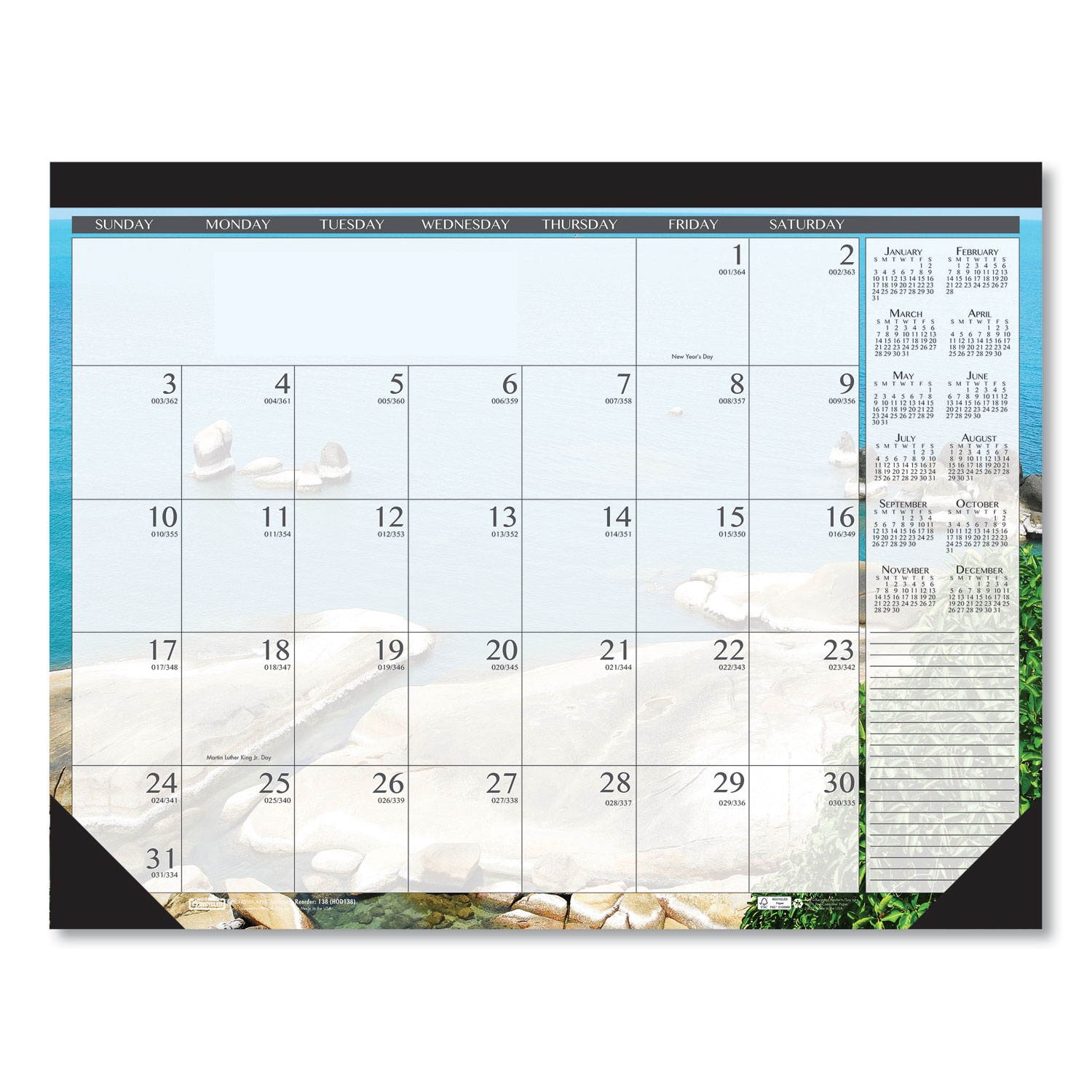 House of Doolittle Earthscapes Seascapes Desk Pad Calendar 18.5 x 13 2021 1386