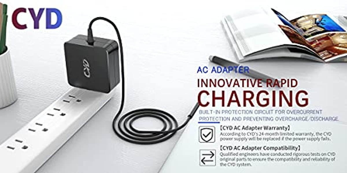 CYD 15V 4A 65W Replacement for Laptop-Charger Microsoft Surface Pro 6 Pro 4 Pro 3 Surface Laptop 2 Surface Pro Surface Laptop Surface Go Power Supply