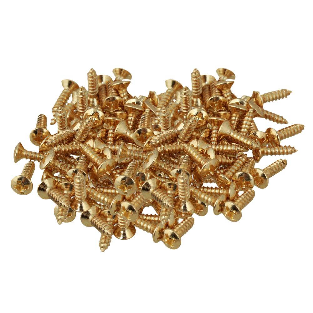 BQLZR 500Pcs Gold Color Electric Guitar Pickguard Back Plates Mounting Screws
