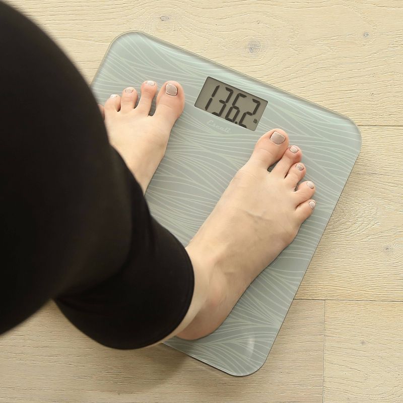 Glass Waves Bathroom Scale Gray - Escali
