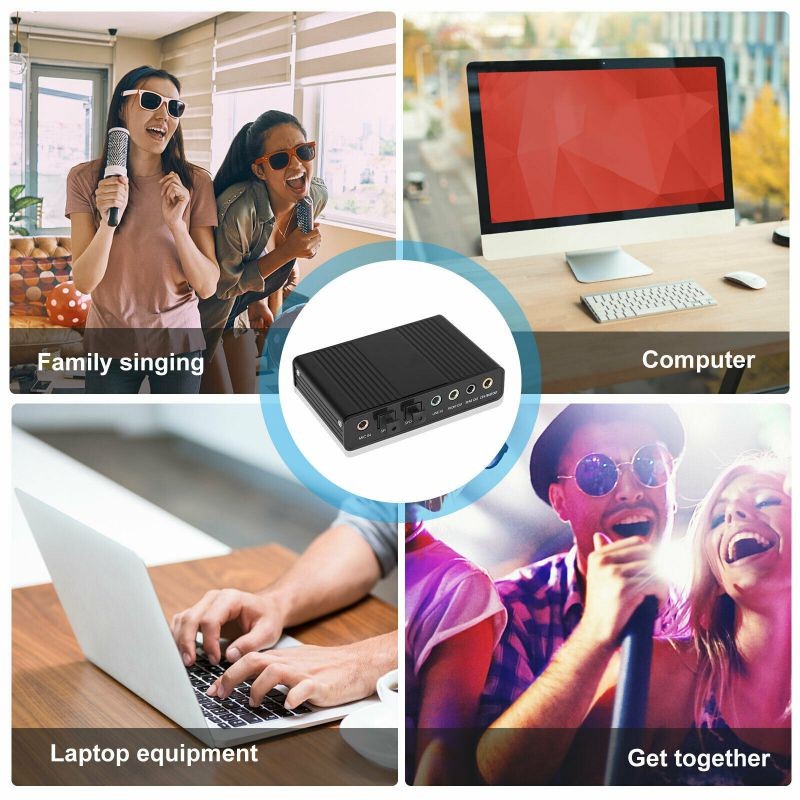 6 Channel 5.1 Optical SPDIF Sound Card USB Audio Output Adapter External for PC