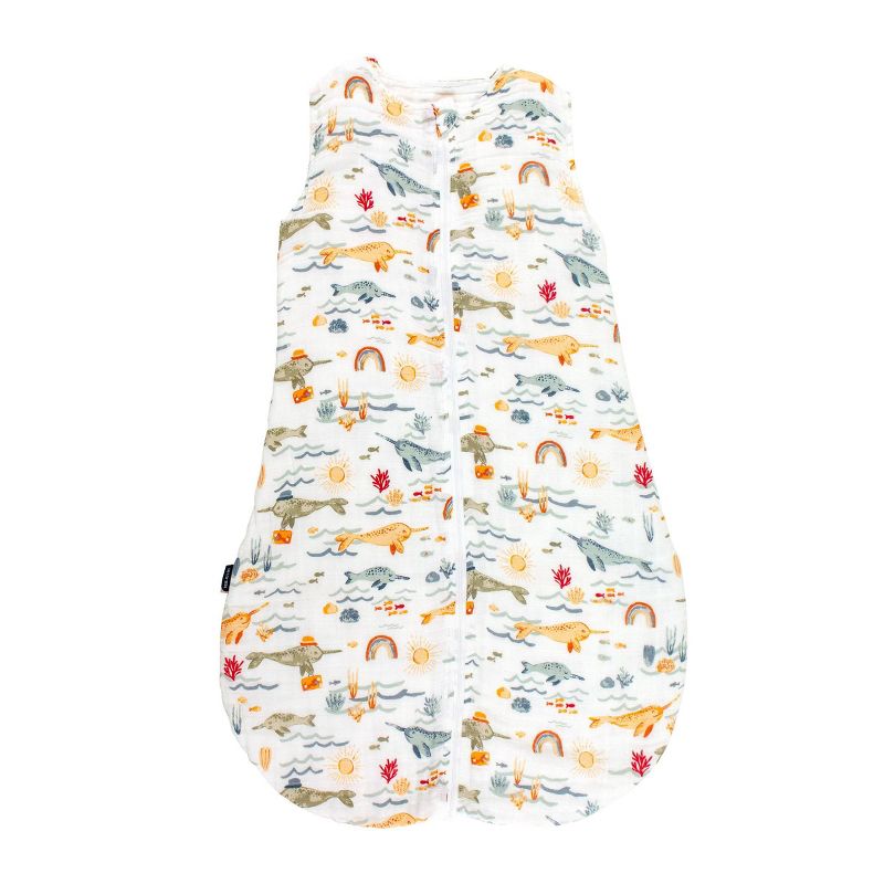 Bebe au Lait Muslin Bedtime Swaddle Wrap - Narwhal 12-18 Months