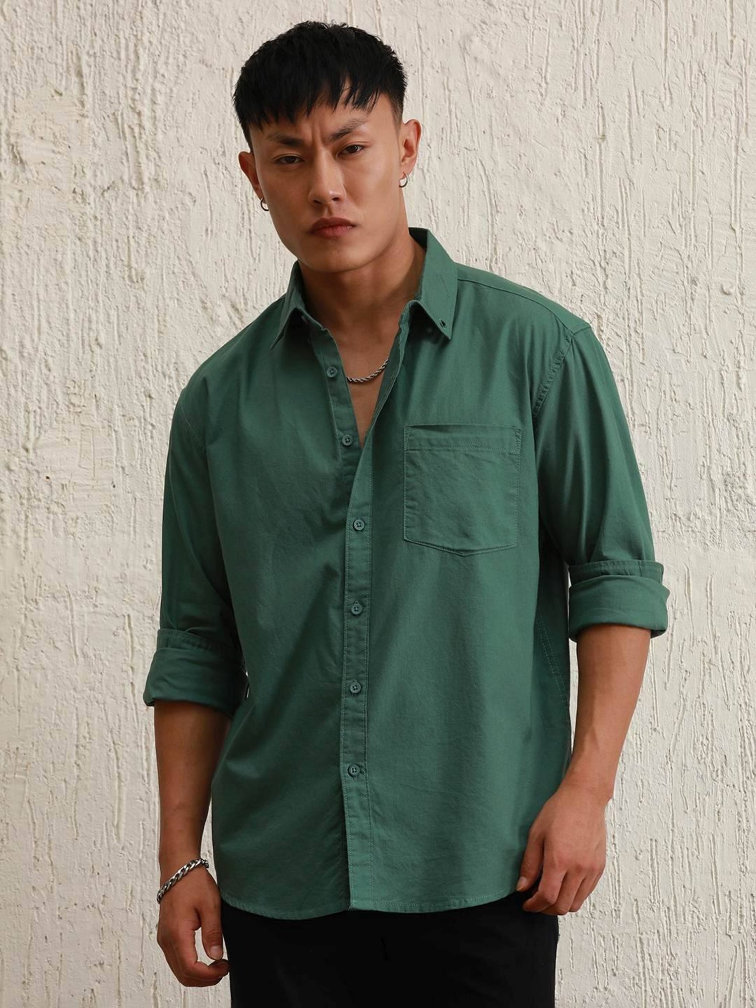 Hubberholme Green Boxy Fit Shirt