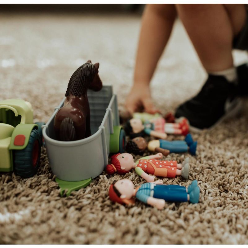 HAPE Wooden Fire Engine Playset with Working Ladder, Fireman and Dog