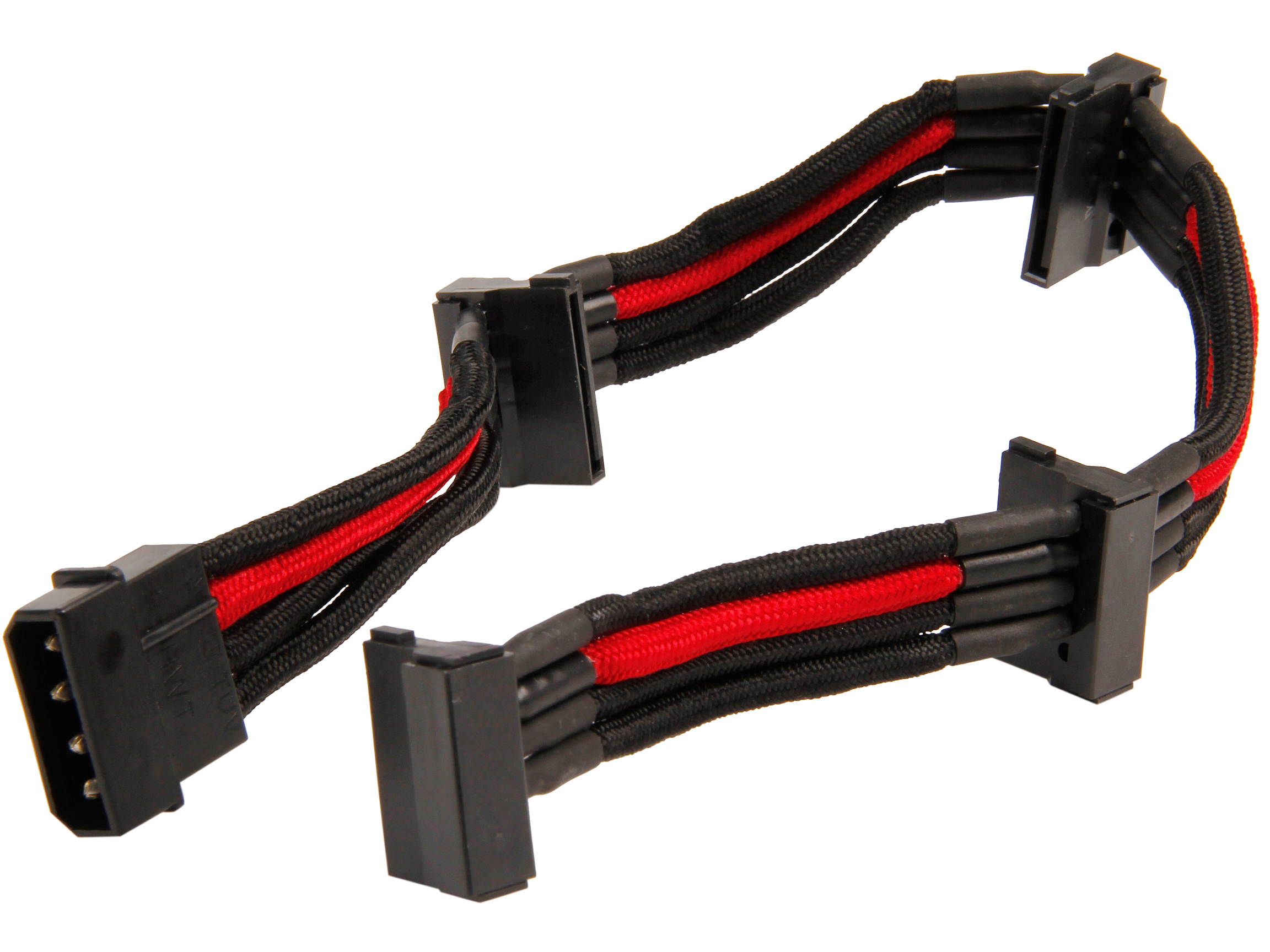 Silverstone PP07-BTSBA Sleeved Extension Power Supply Cable with 1 x 4pin to 4 x SATA Connectors